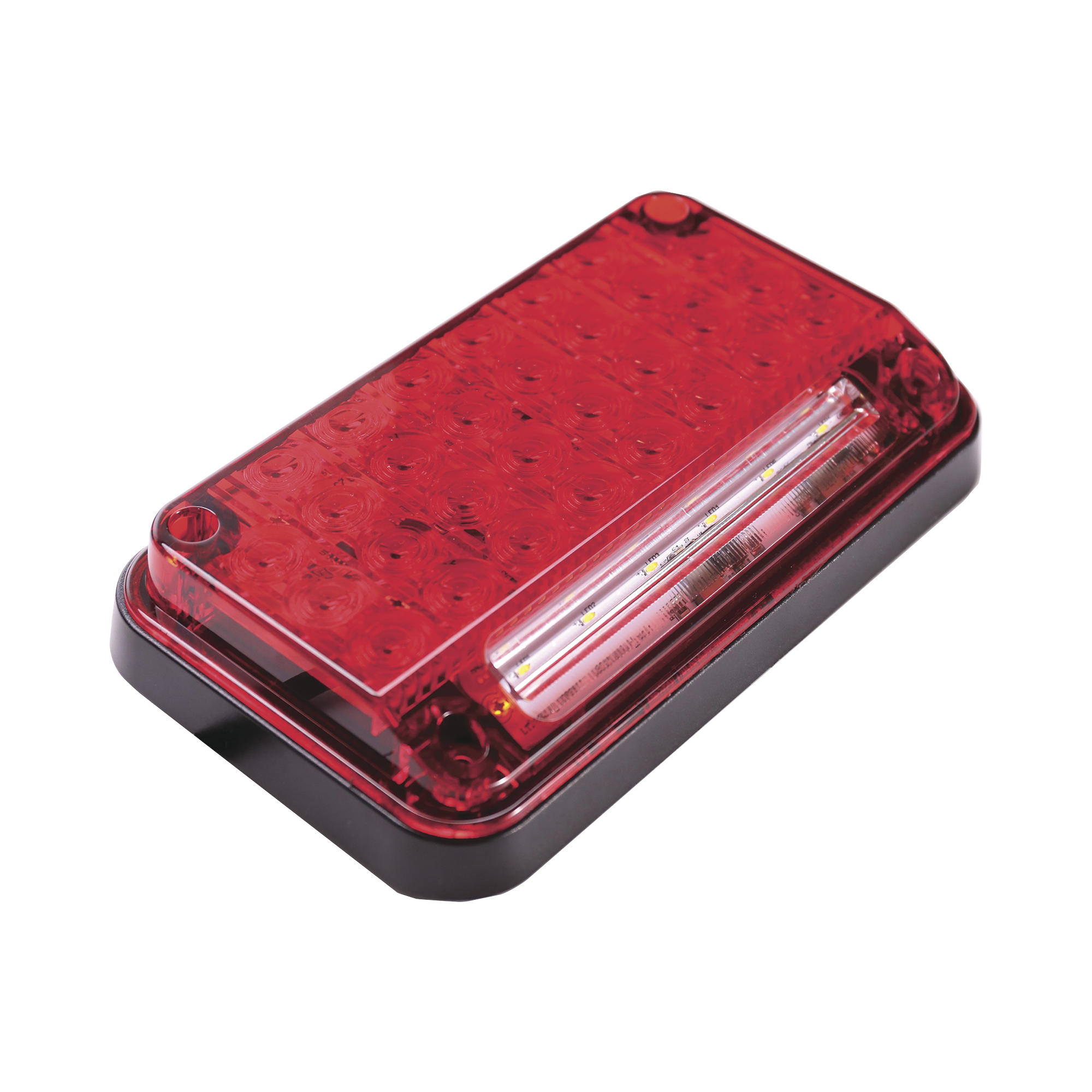 XLTE2335R|Luz de Advertencia de 7X4", Color Rojo, Con Luz de Trabajo, Ideal para Ambulancias